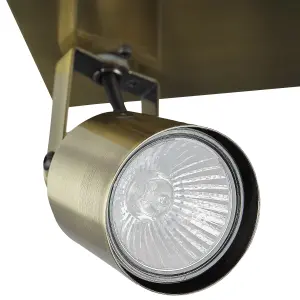 4 Light Spotlight Metal Plate Brass BONTE