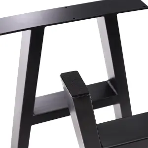 Industrial Furniture Legs Black Ladder Iron Table Legs,2PCS L35 x W7 x H40cm