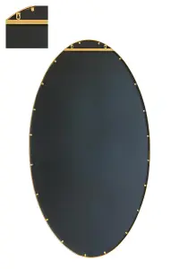 MirrorOutlet The Ovale Gold Metal Framed Oval Garden Wall Mirror 200 x 112CM