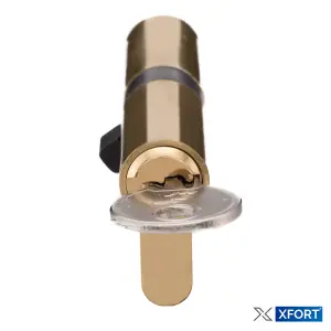 XFORT Brass 40/50 Euro Cylinder Lock (90mm), Euro Door Barrel Lock with 3 Keys