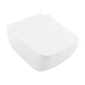 Villeroy & Boch Venticello Slim (Sandwich) Soft Close Replacement Toilet Seat, White Alpin