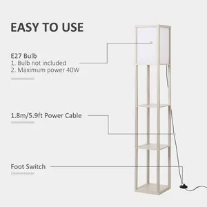 Retweet 160cm Column Floor Lamp Oak