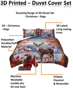 Christmas Reindeer Xmas DUVET SET 3D Print Polycotton Bedding Set