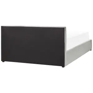 Velvet EU Double Size Ottoman Bed Light Grey BOUSSE