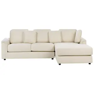 Left-Hand Corner Sofa KOHLO Light Beige Fabric Left Hand