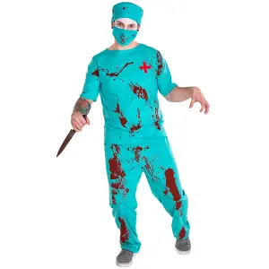 Men's Zombie Doctor costume - blue L