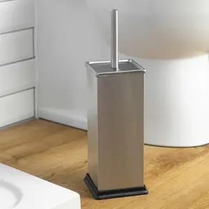 Harbour Housewares - Square Toilet Brush - Brushed Metal