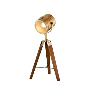 Litecraft Holly Satin Nickel 1 Light Tripod Spotlight Table Lamp