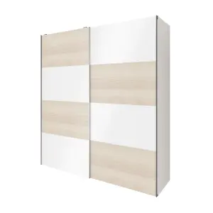 GoodHome Atomia White oak effect Particle board Wardrobe (H)2250mm (W)2000mm (D)655mm