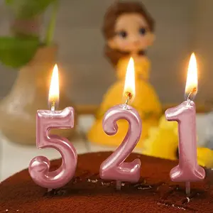 Shatchi Number Candle Pink 6 Candle Birthday Anniversary Party Cake Decorations Topper