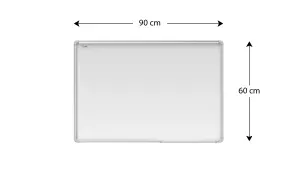 ALLboards Whiteboard dry erase ceramic surface aluminium frame 90x60 cm P3