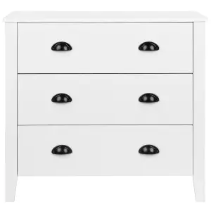 Beliani Traditional 3 Drawer Chest White DONOVAN