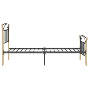 Berkfield Bed Frame Black Metal 90x200 cm