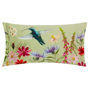 Wylder Nectar Garden Hummingbird Velvet Feather Rich Cushion