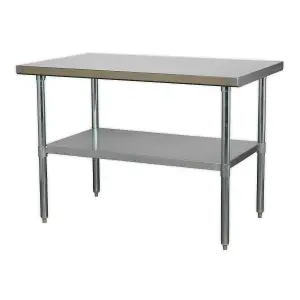 Sealey Stainless Steel Workbench 1.2 Meters Steel Frame 145kg Capacity AP1248SS