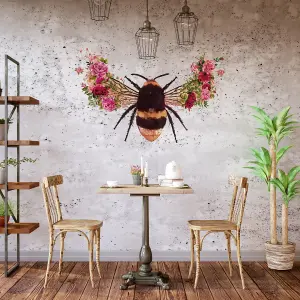 Bee Bloom Hover Bee Outdoor Vinyl Print  - Small