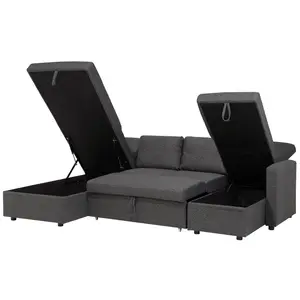 U-Shaped Sofa KARRABO Dark Grey