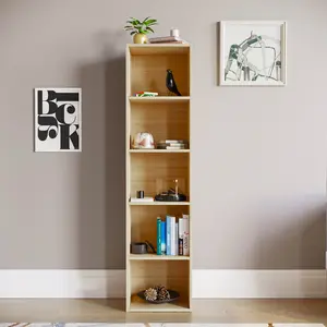 Gerardi Standard Bookcase Oak / 132 cm H x 32 cm W