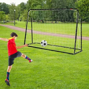 Costway 2-in-1 Kids Football Rebounder & Goal Angle-Adjustable Football Training Net