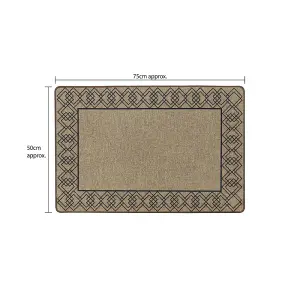 JVL Elegance Door Mat 50 x 75 cm, Diamond Border