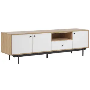 Beliani Retro TV Stand White ITACA