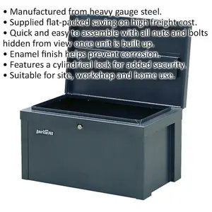 Heavy Duty Steel Tool Storage Chest - 565mm x 350mm x 320mm with Locking Mechanism