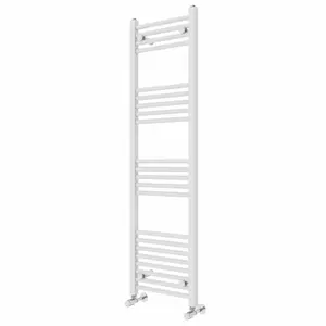 Wiest Straight Heated Towel Rail Radiator Bathroom Ladder Warmer White / 140cm H x 40cm W x 3cm D