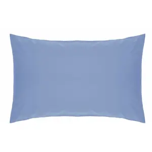 200 TC 50/50 Percale Polycotton 200 Thread Count Plain Cotton Blend Percale Housewife Pillowcase Sky Blue