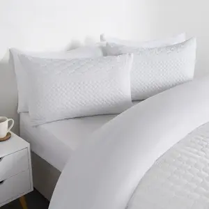 Geo Pinsonic Duvet Cover Set Quilt Bedding Set Pillowcases, White - Double