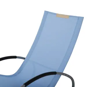 Beliani Modern Sun Lounger Fabric Blue CAMPO