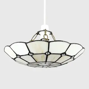 ValueLights Tiffany Style Traditional White Pendant Light Shade