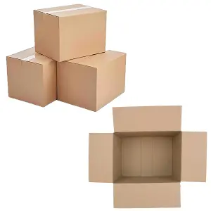 25 x Single Wall 22 x 14 x 14" (559x356x356mm) Strong Cardboard Shipping Boxes For House Moving & Storage