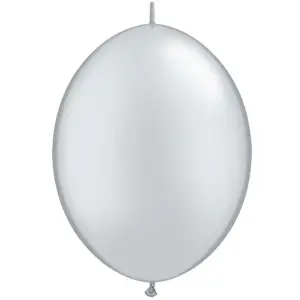 Qualatex Quick Link Plain Latex Balloons (Pack Of 50) Silver (One Size)