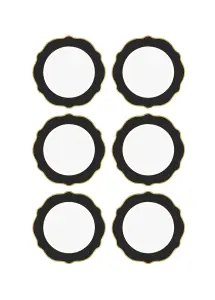 Rozi Jaswely Collection Porcelain Side Plates, Set of 6 - Black