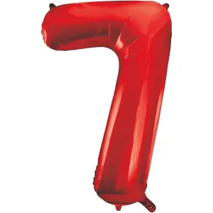 Unique Party 7 Foil Giant Number Balloon Red (One Size)