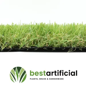 Best Artificial 30mm Grass 2mx6m (6.5ft x 19.6ft) - 12m² Child & Pet Friendly Easy Install Turf Roll UV Stable Artificial Lawn