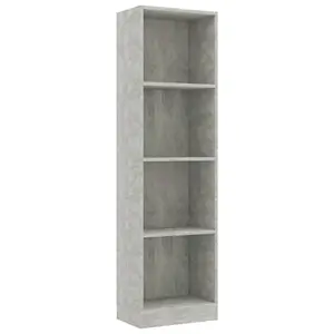 Berkfield 4-Tier Book Cabinet Concrete Grey 40x24x142 cm Engineered Wood