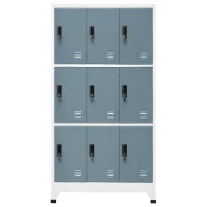 Berkfield Locker Cabinet Light Grey and Dark Grey 90x45x180 cm Steel