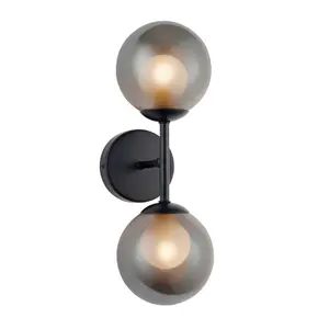 Cole Matt black Double Wired LED Wall light