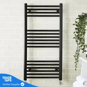 600x1600mm Matt Black Heated Towel Warmer Ladder Rail Radiator