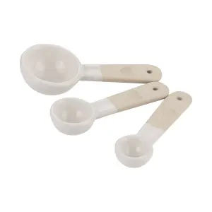 Mason Cash Rustic Charm Set of 3 Measuring Spoons & 1 Batter Bowl 26cm - Cream