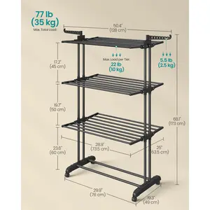 Metal Gullwing Drying Rack Black