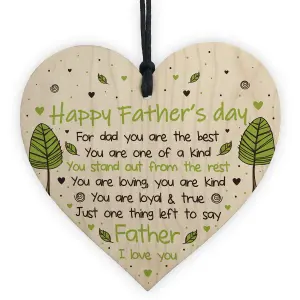 Red Ocean Fathers Day Gift Wooden Heart Fathers Day Card Gift For Dad From Daughter Son Keepsake