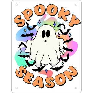 Grindstore Spooky Season Ghost Plaque White/Multicoloured (One Size)