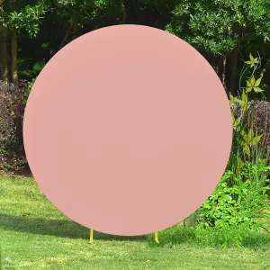 Round Polyester Spandex Arch Stand Backdrop Cover Garden Arbors Cover, Rose Gold - 180cm