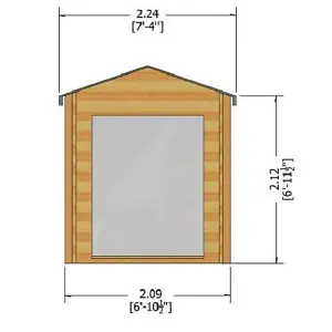 Barnsdale Log Cabin Home Office Garden Room Approx 7 x 7 Feet