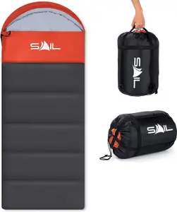 SAIL 'One' Waterproof Sleeping Bag 3-4 Season Indoor & Outdoor Camping Hiking - Orange