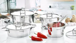 Rozi Elit Collection 8-piece Stainless Steel Cookware Set