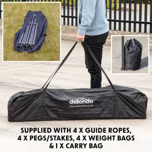 Dellonda Premium 3x6m Pop-Up Gazebo Water Resistant Carry Bag Stakes Bags