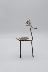 3pc Reindeer Candle Holder Set